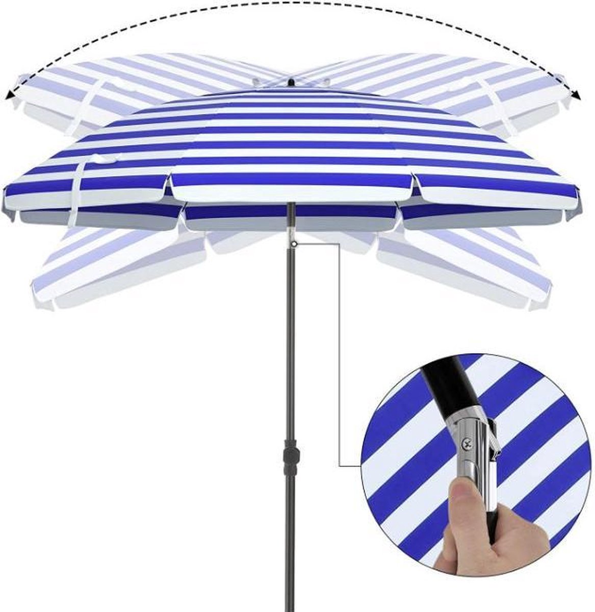 Parasol Blauw/wit