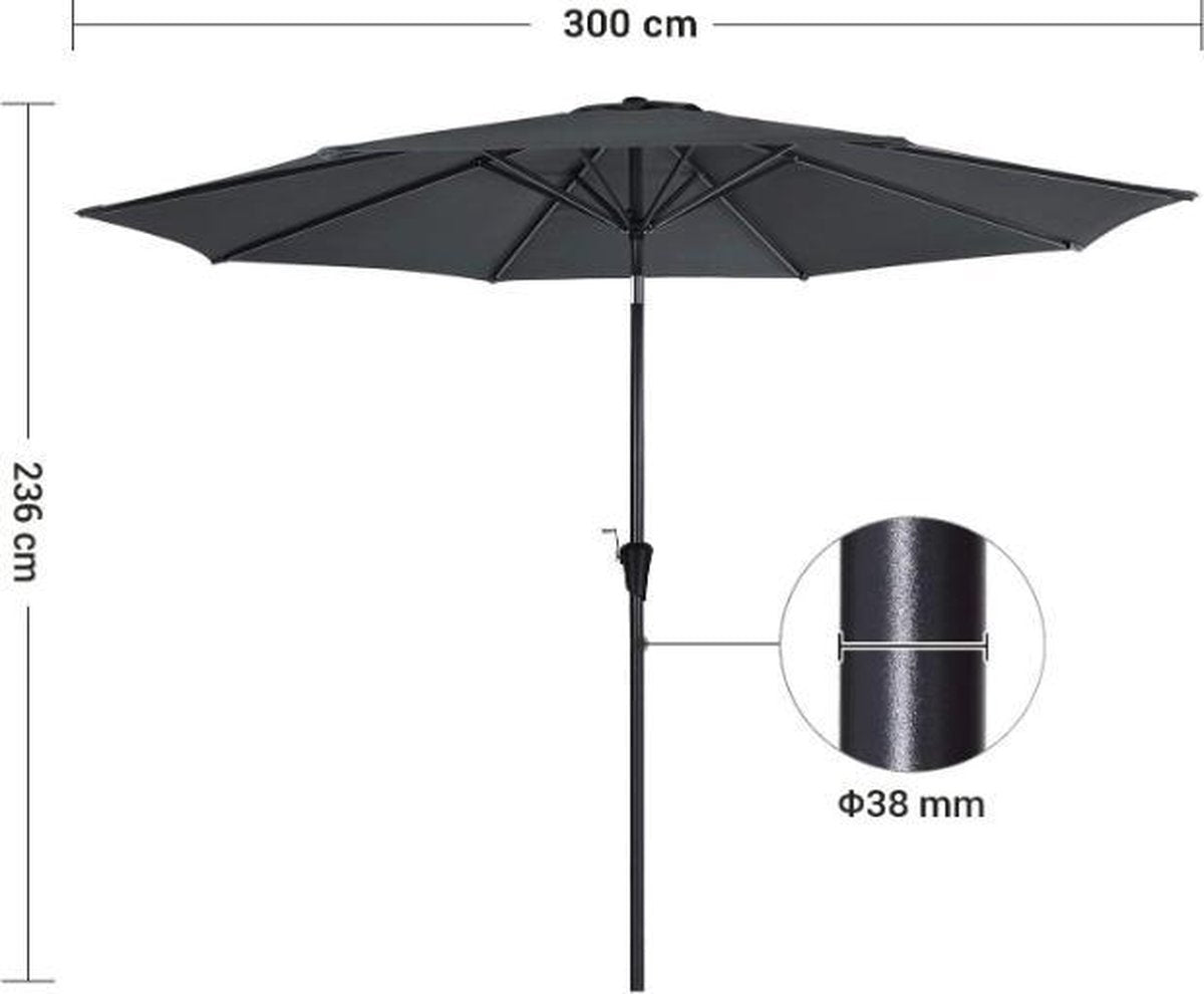 Achthoekige tuinparasol zwart