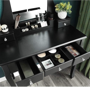 Make up tafel met spiegel zwart