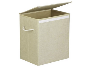 Wasmand met deksel beige