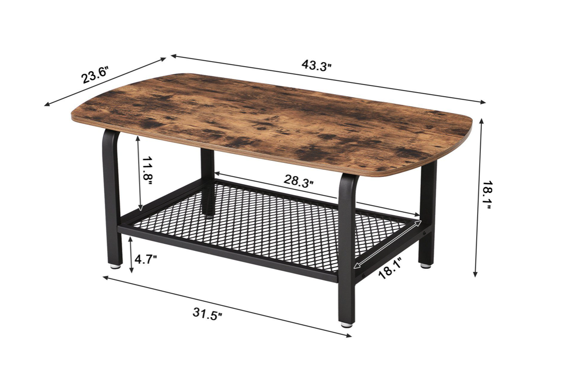 Salontafel bruin/zwart