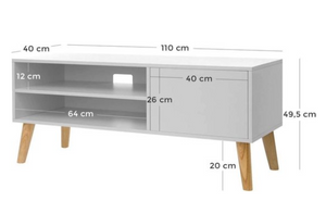 Tv meubel kast met 2 planken wit