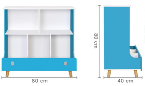 Opbergkast voor kinderen wit/blauw