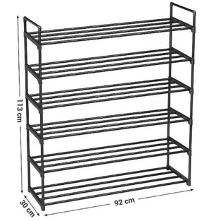 Schoenenrek met 6 lagen zwart