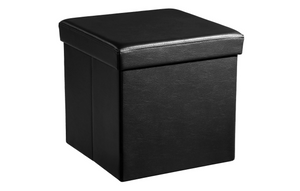 Opbergbox in zwart kunstleer