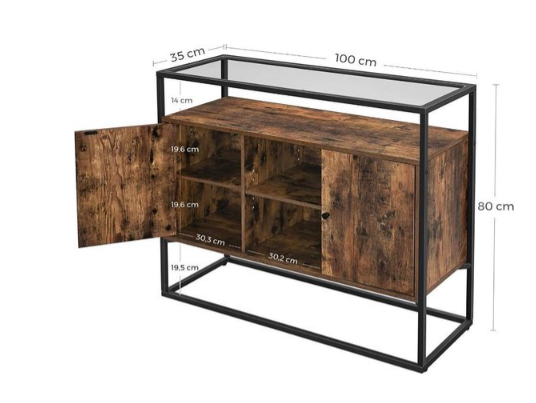 Dressoir met glazen oppervlak