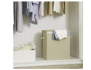 Wasmand met deksel beige