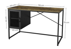 Computertafel met kastje bruin/zwart