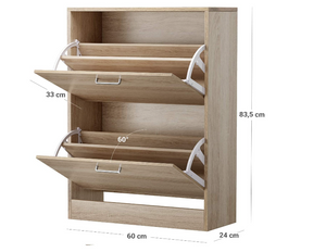 Schoenenkast 2 lades hout