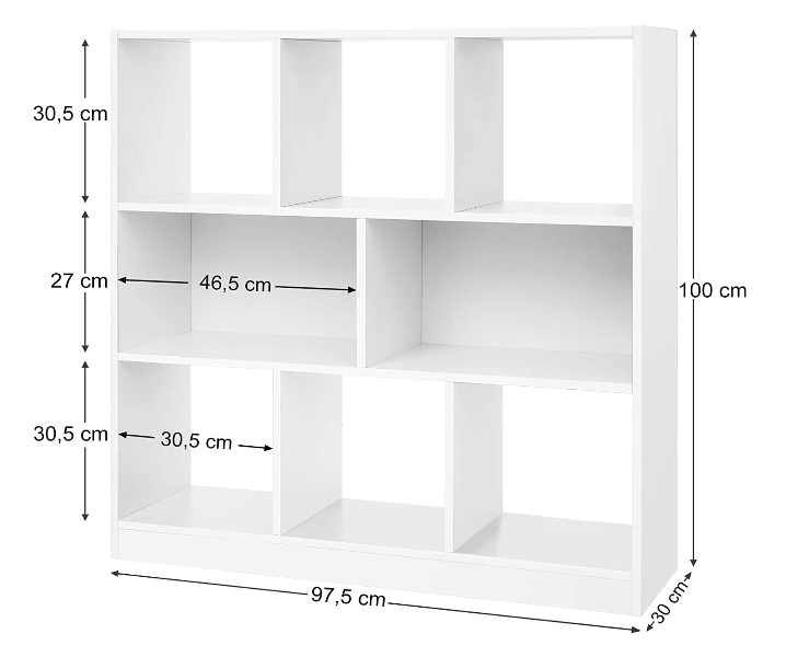 Vakkenkast boekenrek wit