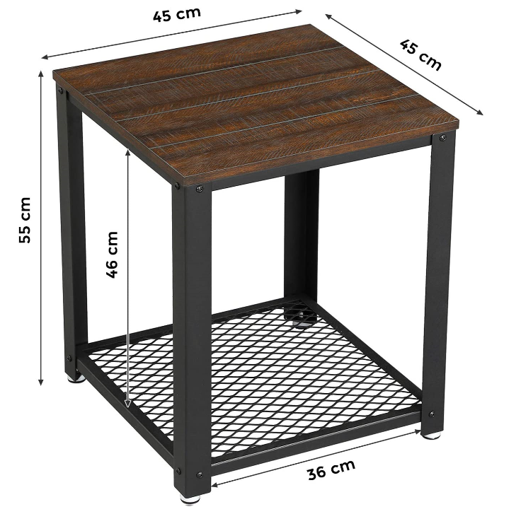 Bijzettafel donker/hout