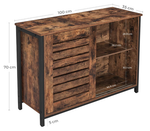 Dressoir rustiek bruin-zwart