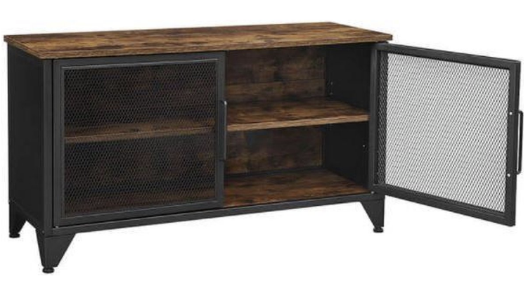 Dressoir kast met 2 deuren bruin/zwart