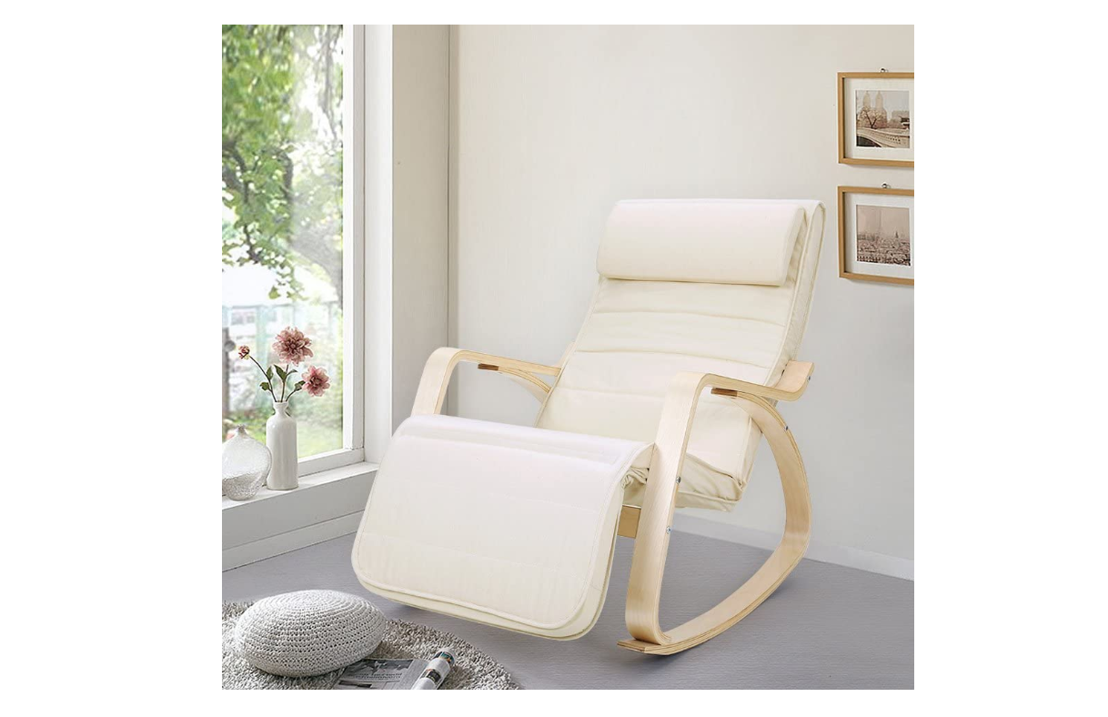 Verstelbare schommelstoel beige