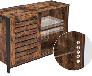 Dressoir rustiek bruin-zwart