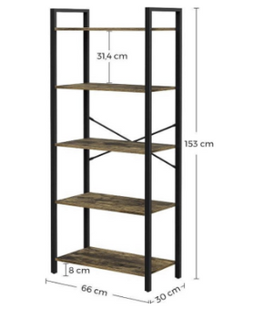 Boekenplank bruin/zwart