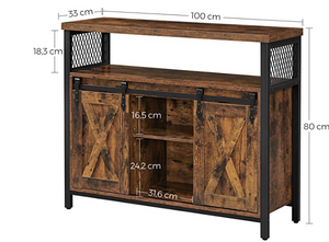 Eetkamer dressoir zwart/bruin