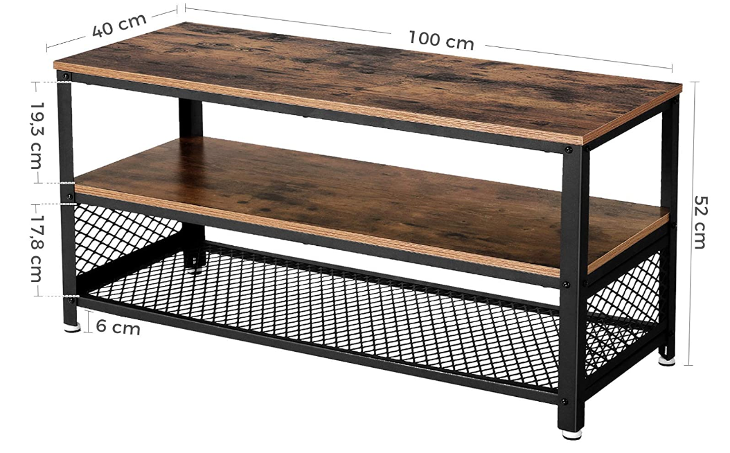 Industriële salontafel bruin/zwart