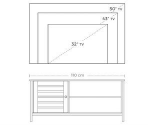 TV -meubel industrieel bruin/zwart