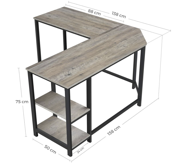 Computertafel bruin/zwart