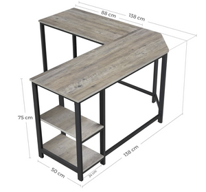 Computertafel bruin/zwart