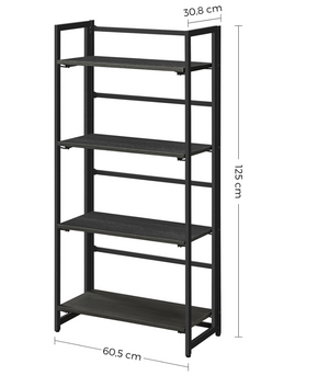 Boekenrek met 4 lagen zwart