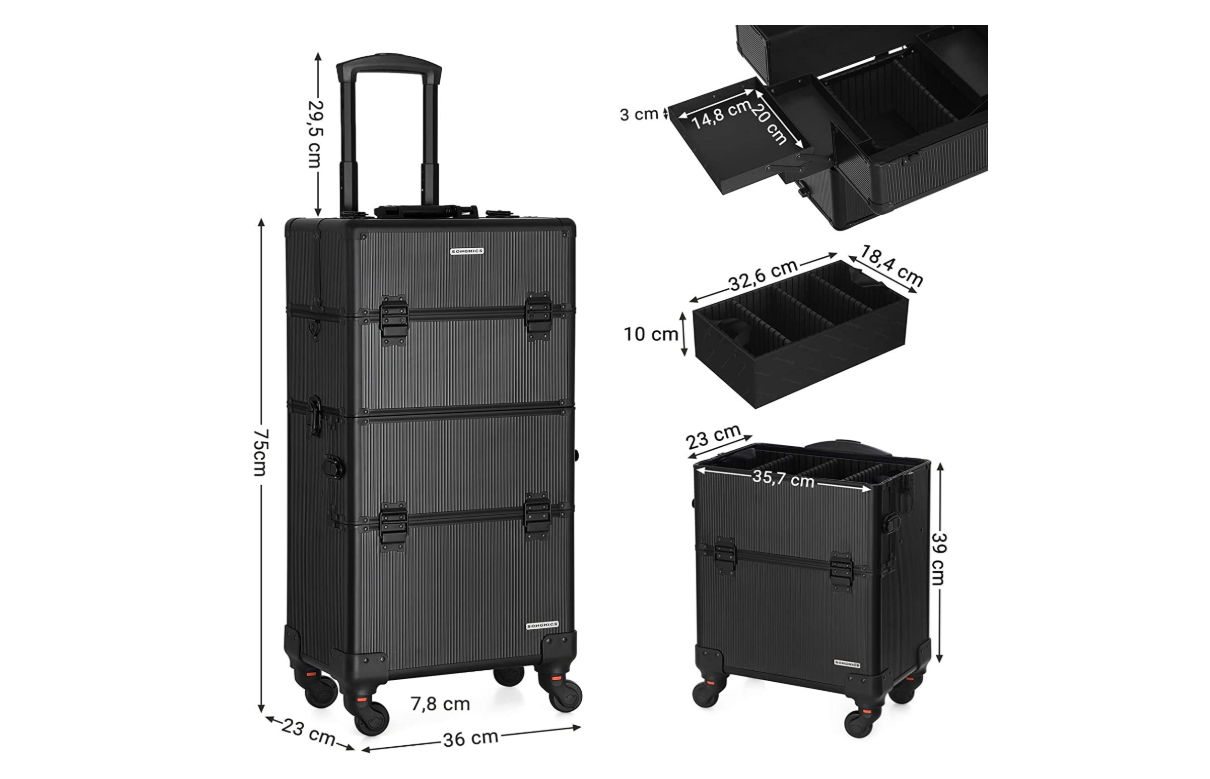 Make-up trolley zwart