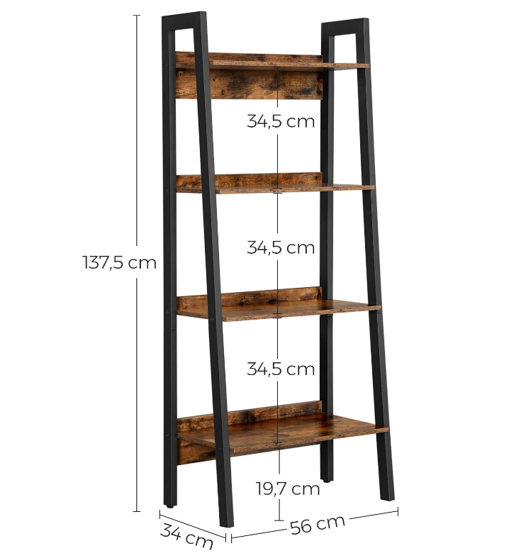 Boekenplank bruin/zwart