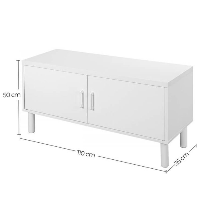 Schoenenkast met deur industrieel wit