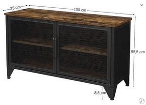 Dressoir kast met 2 deuren bruin/zwart