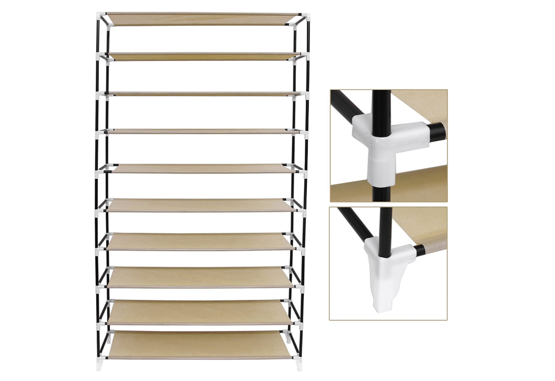 Schoenenrek metaal/stof 9 lagen