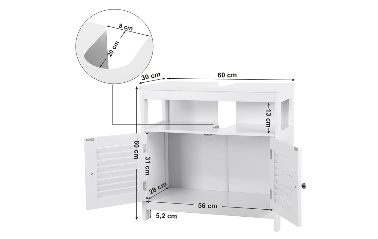 Wastafel onderkast wit