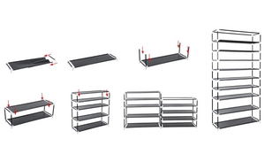 Schoenenrek 9 lagen metaal zwart