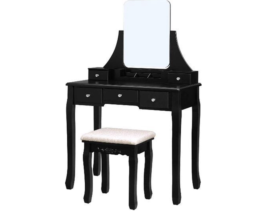Make up tafel met spiegel zwart
