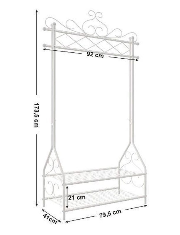 Kledingrek op wieltjes wit