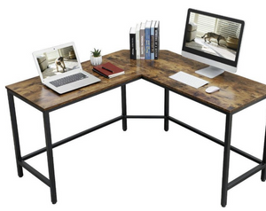 Industriële laptoptafel bruin/zwart