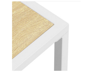 Salontafel met 1 plank licht bruin/wit