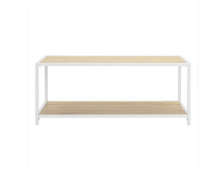 Salontafel met 1 plank licht bruin/wit