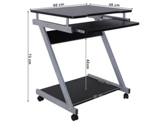 Computertafel met uitschuiflade zwart