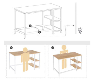 Computertafel bruin/wit