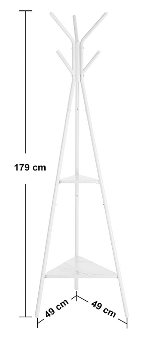 Kapstok staand met haken wit