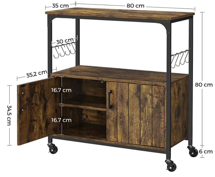 Dressoir met deuren Bruin/Zwart