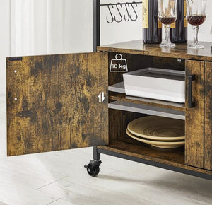 Dressoir met deuren Bruin/Zwart